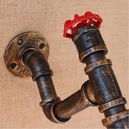 Nostalgia Simple Water Pipe Διακοσμητικό Μικρό Επιτοίχιο Φωτιστικό τοίχου