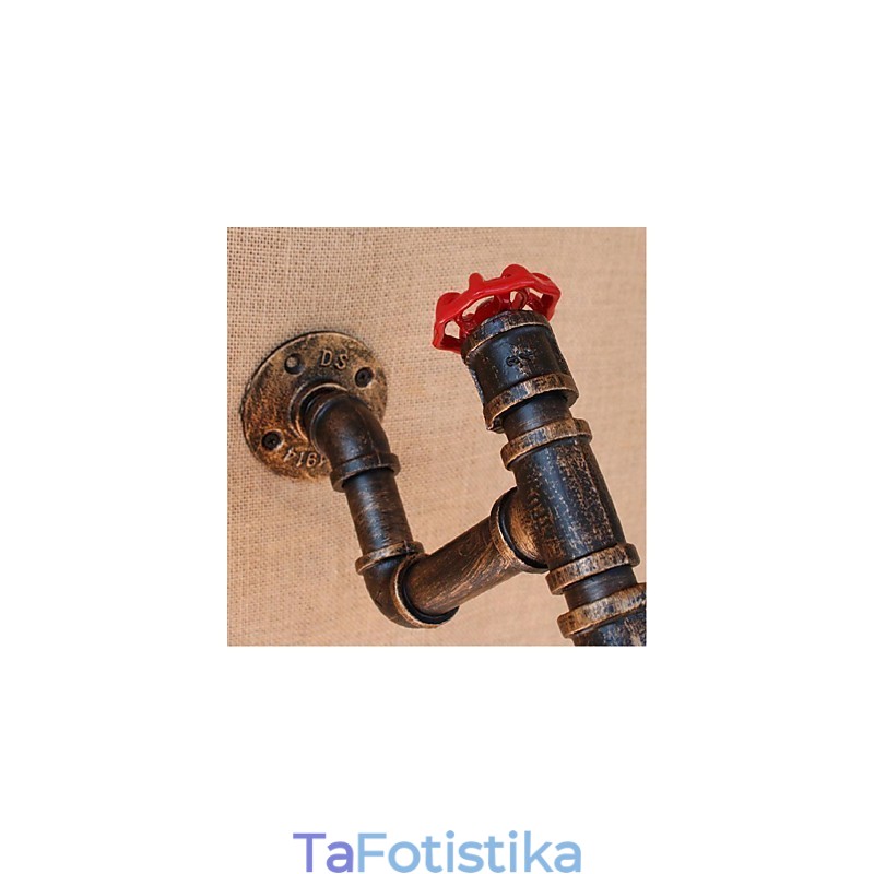 Nostalgia Simple Water Pipe Διακοσμητικό Μικρό Επιτοίχιο Φωτιστικό τοίχου