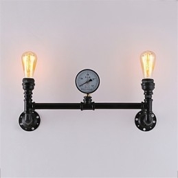 2 Heads Vintage Industrial Pipe Wall Lights Black Creative Lights Εστιατόριο Cafe Bar Διακοσμητικός φωτισμός