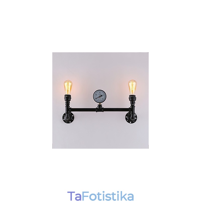 2 Heads Vintage Industrial Pipe Wall Lights Black Creative Lights Εστιατόριο Cafe Bar Διακοσμητικός φωτισμός
