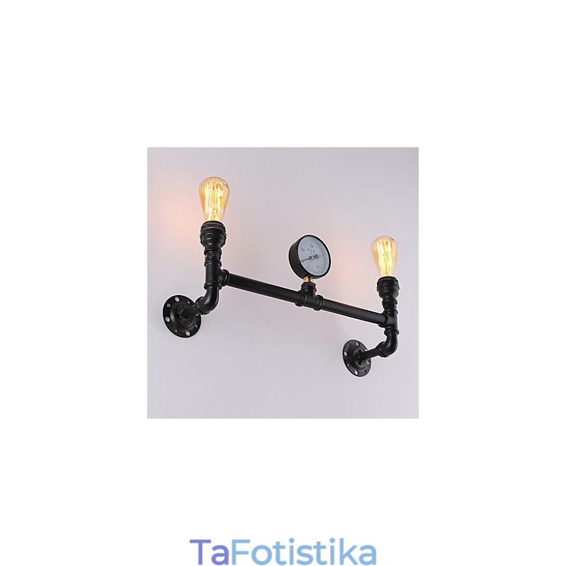 2 Heads Vintage Industrial Pipe Wall Lights Black Creative Lights Εστιατόριο Cafe Bar Διακοσμητικός φωτισμός