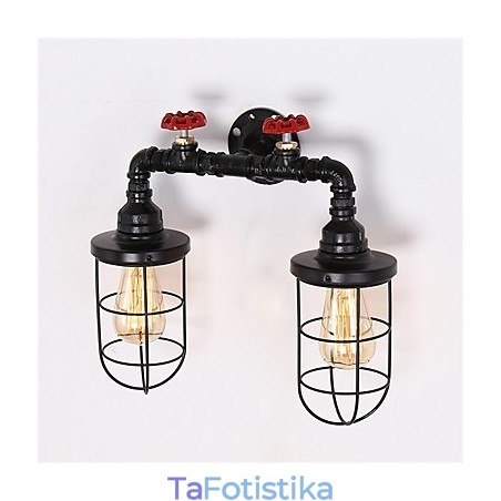 Vintage Industrial Pipe Φωτιστικά τοίχου Μαύρα Creative Lights Εστιατόριο Cafe Bar Διακοσμητικός φωτισμός με 2 ανοιχτόχρωμο φινίρισμα Vintage Industrial Pipe Φωτιστικά τοίχου Μαύρα Creative Lights Εστιατόριο Cafe Bar Διακοσμητικός φωτισμός με 2 ανοιχτόχρωμο φινίρισμα