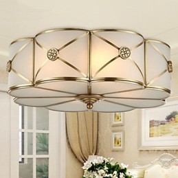 Παραδοσιακό Classic Rustic Lodge Brass Metal Flush Mount