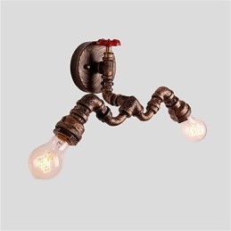 Vintage Industrial Pipe Φωτιστικά τοίχου Creative Lights Εστιατόριο Cafe Bar Διακοσμητικός φωτισμός με 2 ανοιχτόχρωμο φινίρισμα