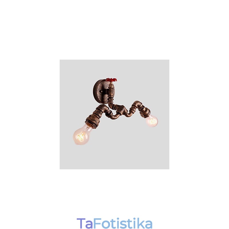 Vintage Industrial Pipe Φωτιστικά τοίχου Creative Lights Εστιατόριο Cafe Bar Διακοσμητικός φωτισμός με 2 ανοιχτόχρωμο φινίρισμα