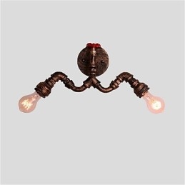 Vintage Industrial Pipe Φωτιστικά τοίχου Creative Lights Εστιατόριο Cafe Bar Διακοσμητικός φωτισμός με 2 ανοιχτόχρωμο φινίρισμα