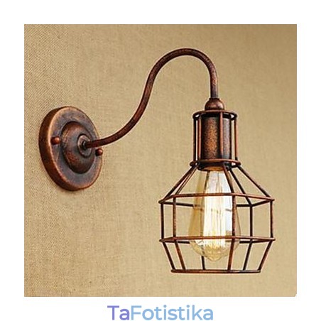 Iron Art Long Arm Nostalgic and Retro Creative Character Rust Color Study Head Of The American Wall Lamp Iron Art Long Arm Nostalgic and Retro Creative Character Rust Color Study Head Of The American Wall Lamp