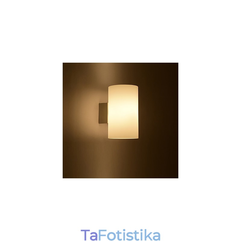 Γυάλινο επιτοίχιο φωτιστικό για μεταλλική βάση και γυάλινη απόχρωση για φως κρεβατοκάμαρας