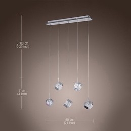 Μοντέρνο μοντέρνο κρεμαστό φως Island Crystal Chrome