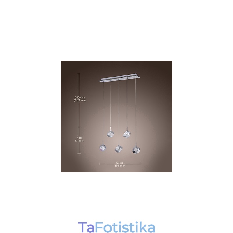 Μοντέρνο μοντέρνο κρεμαστό φως Island Crystal Chrome