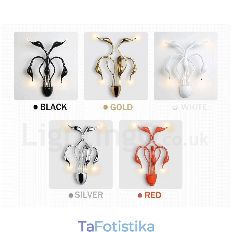 Swan Head Μοντέρνα Σύγχρονη Πολυχρωμία Απλίκες Τοίχου Φωτεινής Περιβάλλοντος Φωτιστικό τοίχου