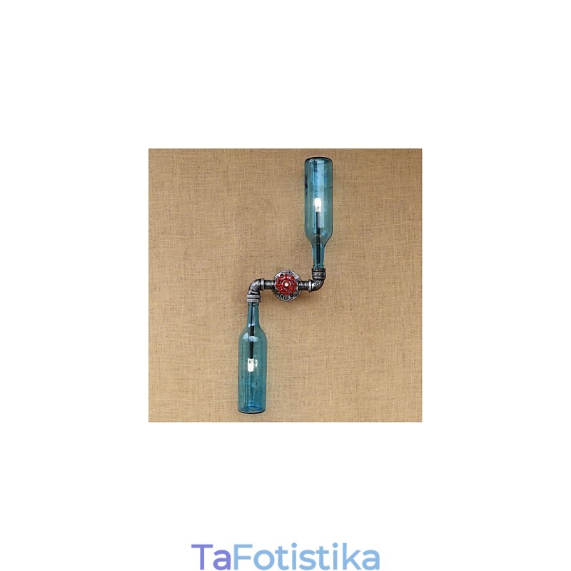 Rustic Lodge ορειχάλκινο χαρακτηριστικό για απλίκες τοίχου Ambient Light Light Blue Wall
