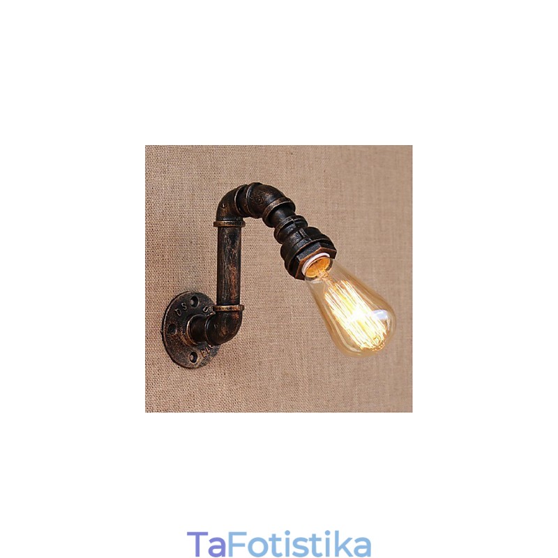 Nostalgia Simple Water Pipe Διακοσμητικό Μικρό Επιτοίχιο Φωτιστικό τοίχου