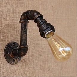 Nostalgia Simple Water Pipe Διακοσμητικό Μικρό Επιτοίχιο Φωτιστικό τοίχου