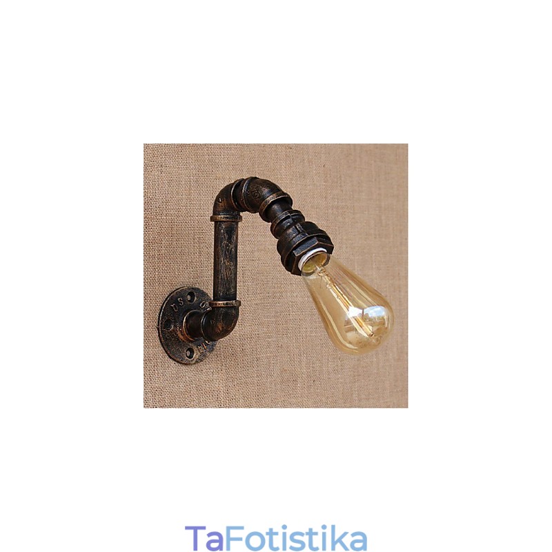 Nostalgia Simple Water Pipe Διακοσμητικό Μικρό Επιτοίχιο Φωτιστικό τοίχου