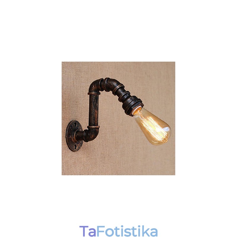 Nostalgia Simple Water Pipe Διακοσμητικό Μικρό Επιτοίχιο Φωτιστικό τοίχου