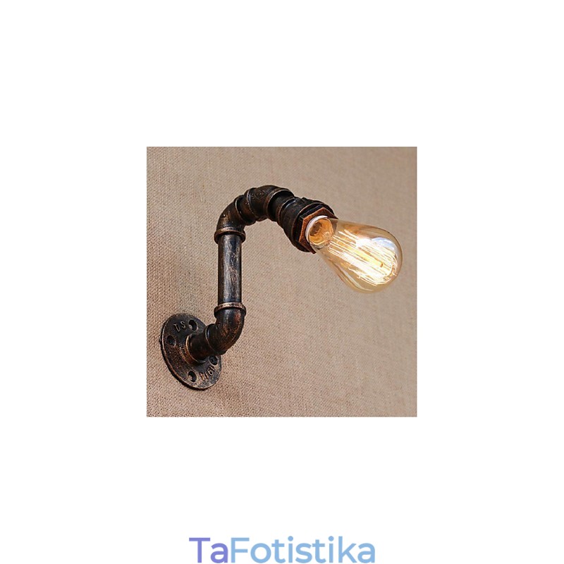 Nostalgia Simple Water Pipe Διακοσμητικό Μικρό Επιτοίχιο Φωτιστικό τοίχου