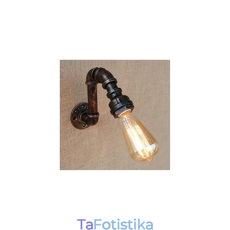 Nostalgia Simple Water Pipe Διακοσμητικό Μικρό Επιτοίχιο Φωτιστικό τοίχου