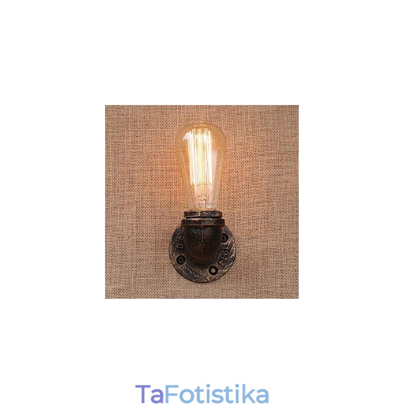 Nostalgia Simple Water Pipe Διακοσμητικό Μικρό Επιτοίχιο Φωτιστικό τοίχου