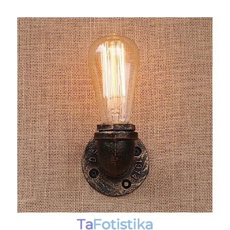 Nostalgia Simple Water Pipe Διακοσμητικό Μικρό Επιτοίχιο Φωτιστικό τοίχου