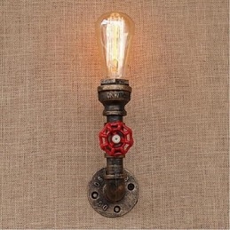 Nostalgia Simple Water Pipe Διακοσμητικό Μικρό Επιτοίχιο Φωτιστικό τοίχου
