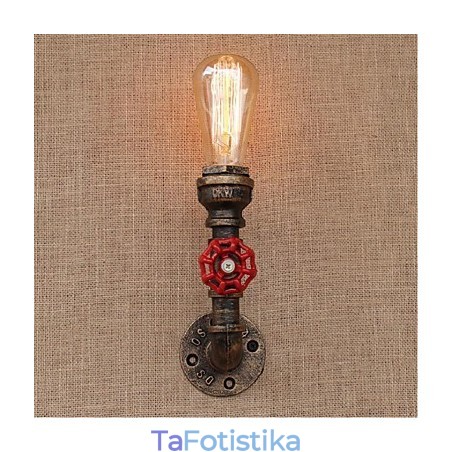 Nostalgia Simple Water Pipe Διακοσμητικό Μικρό Επιτοίχιο Φωτιστικό τοίχου