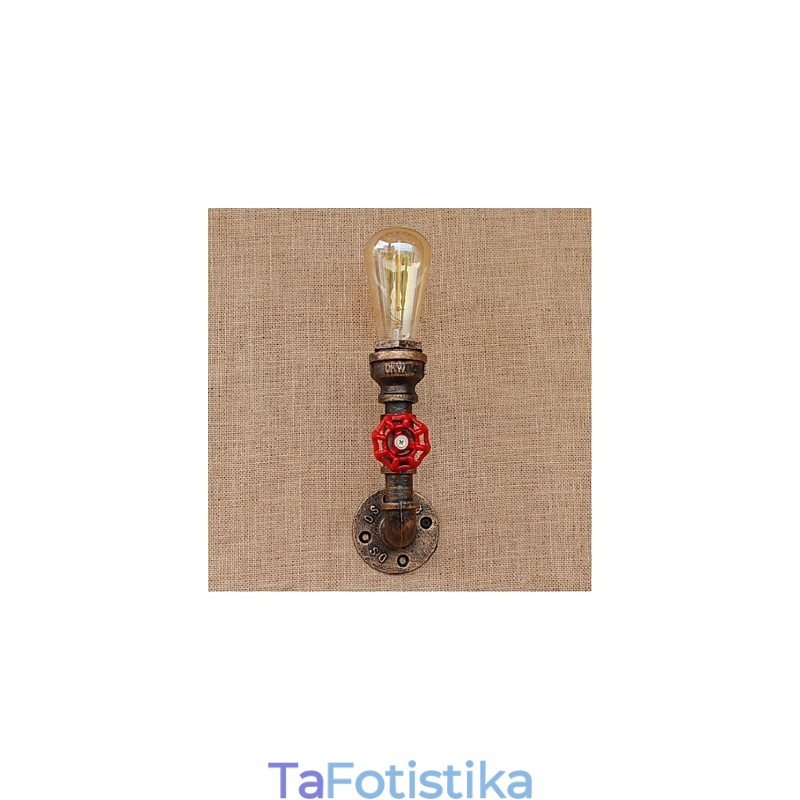 Nostalgia Simple Water Pipe Διακοσμητικό Μικρό Επιτοίχιο Φωτιστικό τοίχου