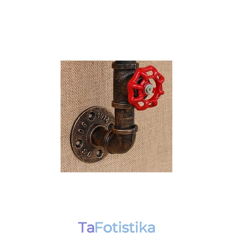 Nostalgia Simple Water Pipe Διακοσμητικό Μικρό Επιτοίχιο Φωτιστικό τοίχου