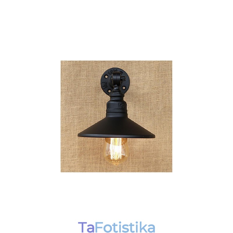 Επιτοίχιο φωτιστικό βιομηχανικού στυλ Nordic Water Pipe Ανοιχτό μαύρο
