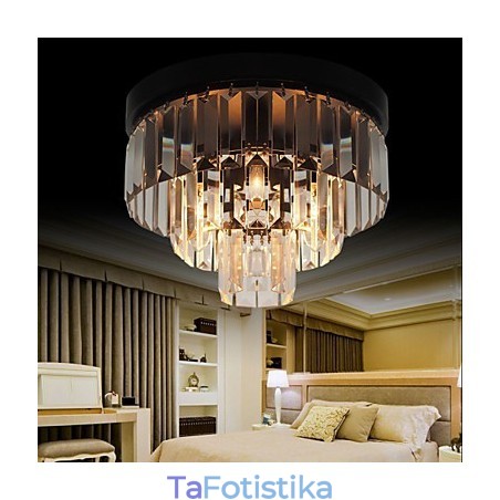Μοντέρνο Σύγχρονο Crystal Metal Flush Mount Μοντέρνο Σύγχρονο Crystal Metal Flush Mount