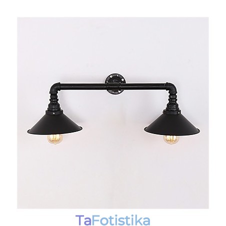 Φωτιστικά τοίχου 2 κεφαλών Retro Industrial Pipe Simple Loft Μαύρο Μεταλλικό Τραπεζαρία Κουζίνα Μπαρ Καφέ Διακόσμηση φωτισμού Φωτιστικά τοίχου 2 κεφαλών Retro Industrial Pipe Simple Loft Μαύρο Μεταλλικό Τραπεζαρία Κουζίνα Μπαρ Καφέ Διακόσμηση φωτισμού
