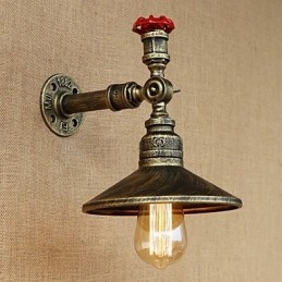 Retro Restaurant Edison Industrial Hoses Διακοσμητικό Επιτοίχιο Φωτιστικό Μονής Κεφαλής