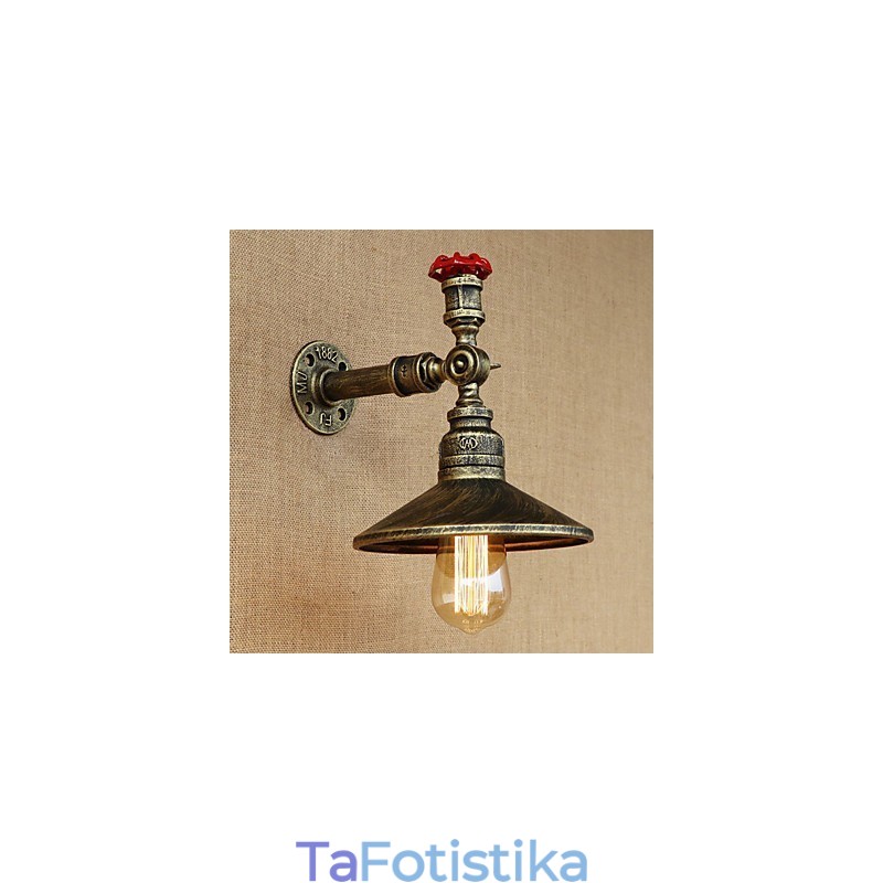 Retro Restaurant Edison Industrial Hoses Διακοσμητικό Επιτοίχιο Φωτιστικό Μονής Κεφαλής