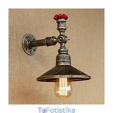 Retro Restaurant Edison Industrial Hoses Διακοσμητικό Επιτοίχιο Φωτιστικό Μονής Κεφαλής Retro Restaurant Edison Industrial Hoses Διακοσμητικό Επιτοίχιο Φωτιστικό Μονής Κεφαλής
