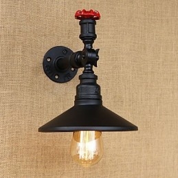 Retro Restaurant Edison Industrial Hoses Διακοσμητικό Επιτοίχιο Φωτιστικό Μονής Κεφαλής