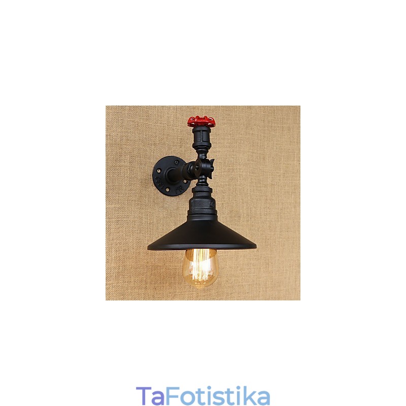Retro Restaurant Edison Industrial Hoses Διακοσμητικό Επιτοίχιο Φωτιστικό Μονής Κεφαλής