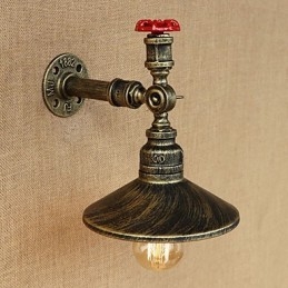 Retro Restaurant Edison Industrial Hoses Διακοσμητικό Επιτοίχιο Φωτιστικό Μονής Κεφαλής