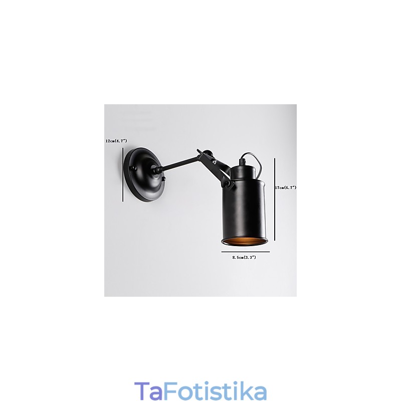 Vintage Μαύρη Μεταλλική Σοφίτα Απλίκα Τοίχου Σαλόνι Τραπεζαρία Διάδρομος Καφέ Μπαρ Μπαρ Επιτοίχιο φωτιστικό