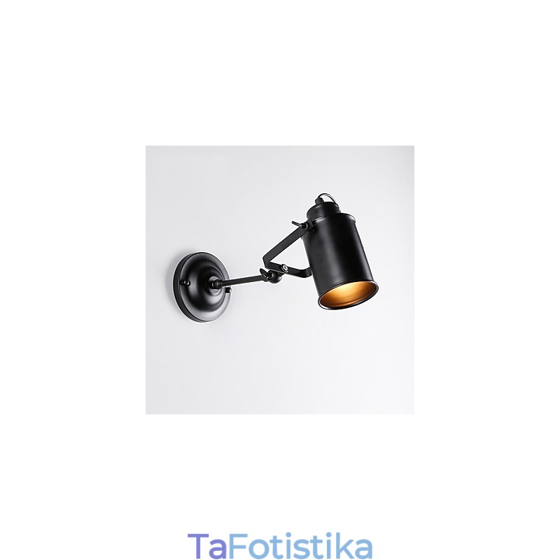 Vintage Μαύρη Μεταλλική Σοφίτα Απλίκα Τοίχου Σαλόνι Τραπεζαρία Διάδρομος Καφέ Μπαρ Μπαρ Επιτοίχιο φωτιστικό
