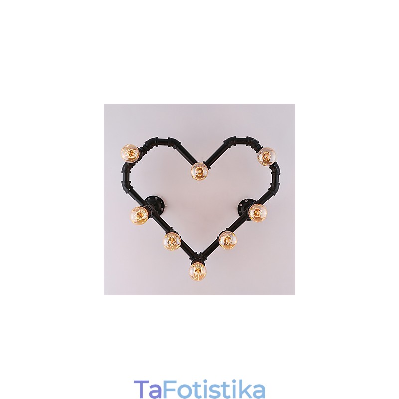 Vintage Water Pipe Loving Heart Δημιουργικά φωτιστικά τοίχου Βιομηχανικό σαλόνι Εστιατόριο Μπαρ Διακόσμηση καφετέριας Απλίκες τοίχου