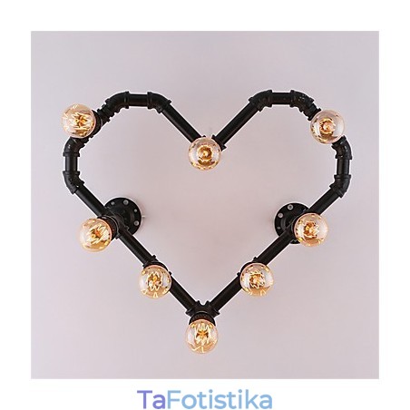 Vintage Water Pipe Loving Heart Δημιουργικά φωτιστικά τοίχου Βιομηχανικό σαλόνι Εστιατόριο Μπαρ Διακόσμηση καφετέριας Απλίκες τοίχου Vintage Water Pipe Loving Heart Δημιουργικά φωτιστικά τοίχου Βιομηχανικό σαλόνι Εστιατόριο Μπαρ Διακόσμηση καφετέριας Απλίκες τοίχου