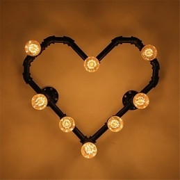 Vintage Water Pipe Loving Heart Δημιουργικά φωτιστικά τοίχου Βιομηχανικό σαλόνι Εστιατόριο Μπαρ Διακόσμηση καφετέριας Απλίκες τοίχου