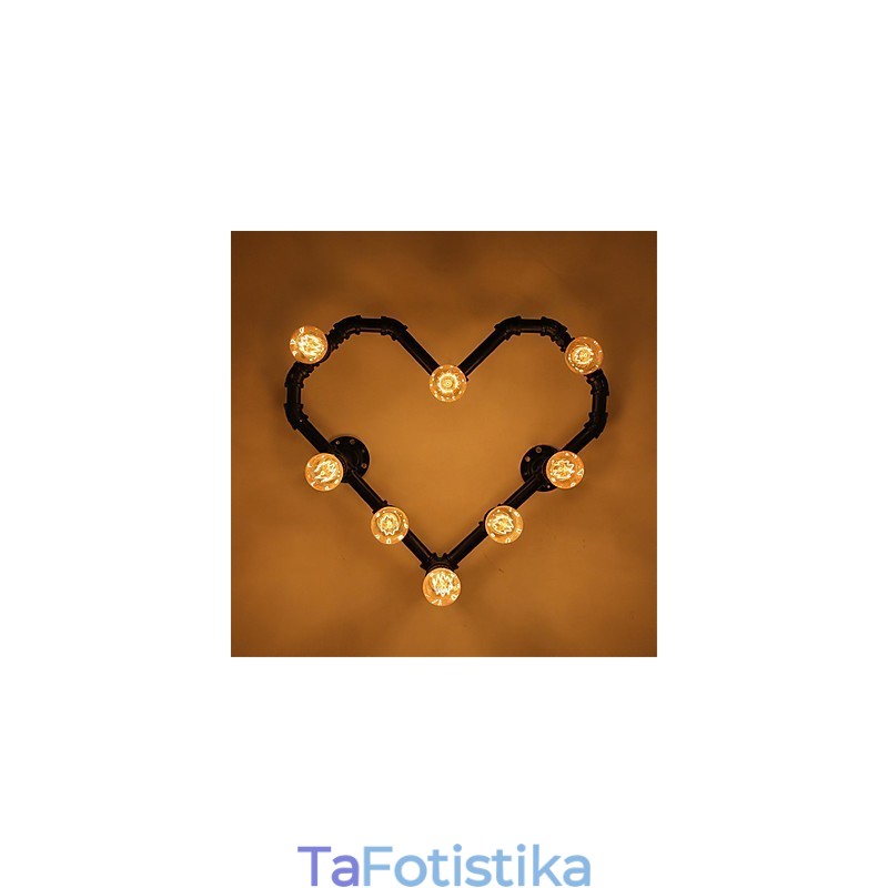Vintage Water Pipe Loving Heart Δημιουργικά φωτιστικά τοίχου Βιομηχανικό σαλόνι Εστιατόριο Μπαρ Διακόσμηση καφετέριας Απλίκες τοίχου
