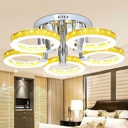 Απλός ακρυλικός πολυέλαιος με 5 φώτα (Chrome Finish)