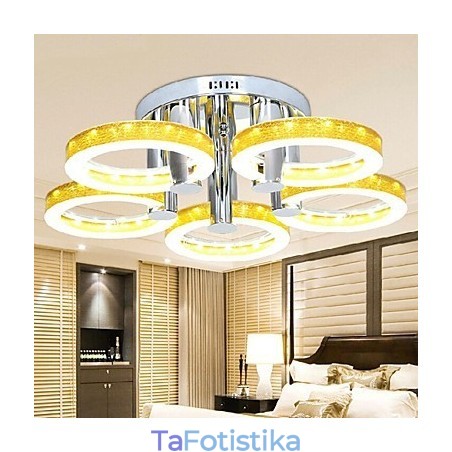 Απλός ακρυλικός πολυέλαιος με 5 φώτα (Chrome Finish) Απλός ακρυλικός πολυέλαιος με 5 φώτα (Chrome Finish)