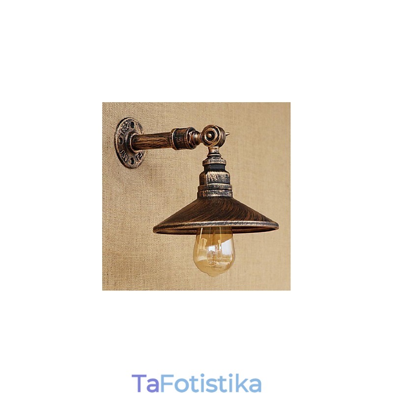 Επιτοίχιο φωτιστικό βιομηχανικού στυλ Nordic Water Pipe Wall Ανοιχτό καφέ Αρχαία