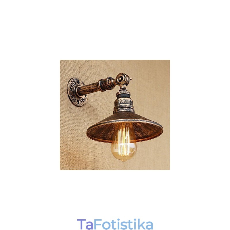 Επιτοίχιο φωτιστικό βιομηχανικού στυλ Nordic Water Pipe Wall Ανοιχτό καφέ Αρχαία