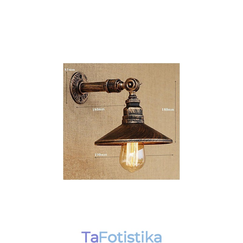 Επιτοίχιο φωτιστικό βιομηχανικού στυλ Nordic Water Pipe Wall Ανοιχτό καφέ Αρχαία