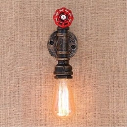 Nostalgia Simple Water Pipe Διακοσμητικό Μικρό Επιτοίχιο Φωτιστικό τοίχου