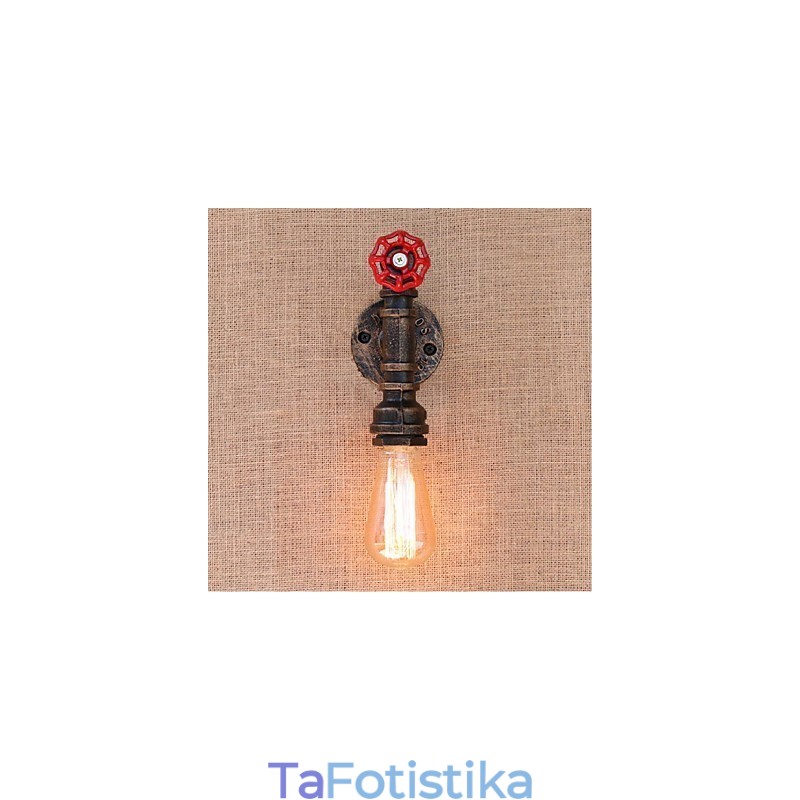 Nostalgia Simple Water Pipe Διακοσμητικό Μικρό Επιτοίχιο Φωτιστικό τοίχου